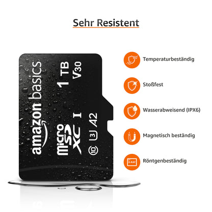 Amazon Basics MicroSDXC Speicherkarte 1TB A2 U3 - Schwarz