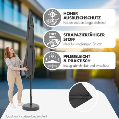 Doppler Jack Kurbelschirm Rechteckig - 300x200cm Dunkelgrau