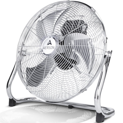 TRESKO AERSON Bodenventilator 50cm – Robuste Windmaschine. Schwarzes Metallgehäuse mit 50cm Rotor für intensive Luftzirkulation.