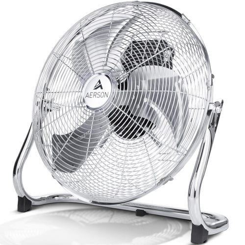 TRESKO AERSON Bodenventilator 50cm – Robuste Windmaschine. Schwarzes Metallgehäuse mit 50cm Rotor für intensive Luftzirkulation.