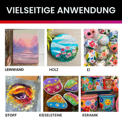ABEIER Acrylfarben Set, 56 Farben à 60 ml, ungiftig, wasserfest