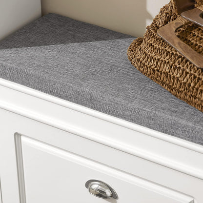 SoBuy FSR82-K-W Schuhbank mit Stauraum und Sitzkissen - Weiss