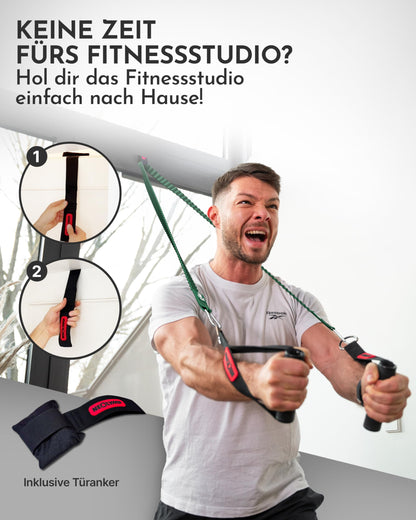 NEOLYMP Resistance Bands Set – Fitnessbänder mit 5 Stärken & Griffen