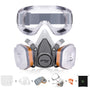 AirGearPro G-500 Atemschutzmaske mit A1P2 Filter und Schutzbrille, Halbmaske mit Doppelfiltersystem