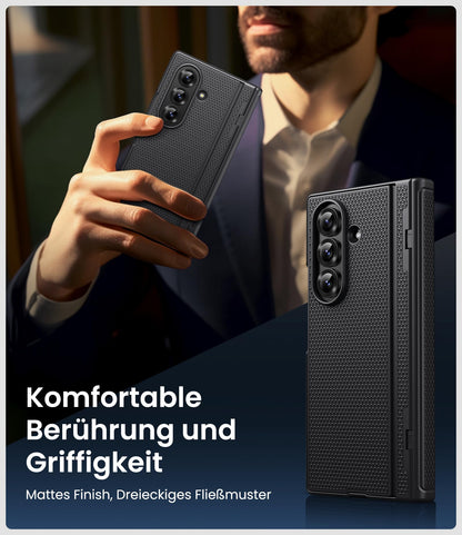 SIXBOX Hülle für Samsung Galaxy Z Fold 7 5G mit Ständer, Schwarz