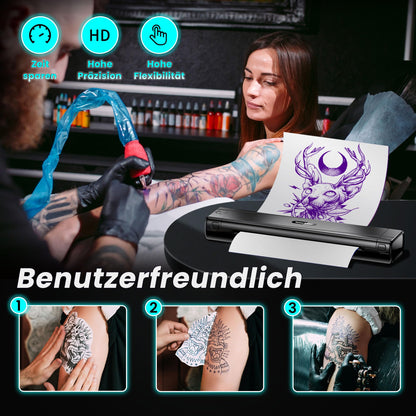 TATTMUSE A887 Tattoo Drucker Bluetooth mit 10 Blatt Transferpapier