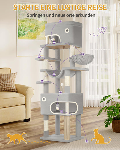 Hzuaneri MS20318LG Kratzbaum - 203 cm, Hellgrau