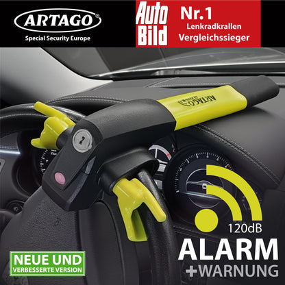 Artago 870 Lenkradkralle 2in1 mit Alarm, 120 dB und LED