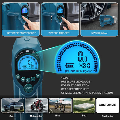 Powarobor 18V Akku Kompressor WTLYN-8081, 10,34 bar, für Makita Akkus