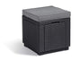 Allibert by Keter Cube Hocker mit Stauraum inkl. Kissen, grau, aus Kunststoff in flacher Rattanoptik