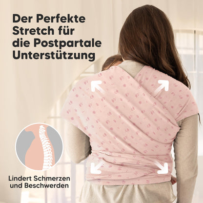 KeaBabies Babytragetuch ab Geburt, atmungsaktiv, Pink Daisies
