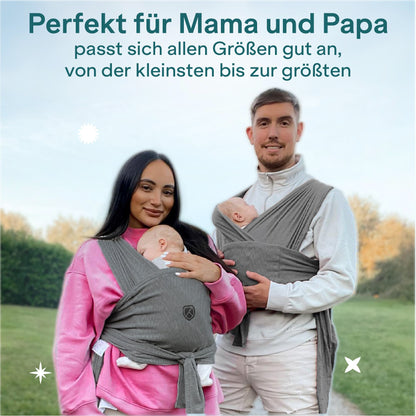 Koala Babycare Tragetuch für Neugeborene Anthrazitgrau