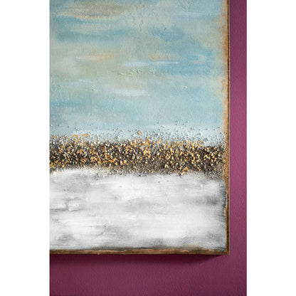 Kare Design Acrylbild Abstract Horizon Grau/Gold 120x90cm