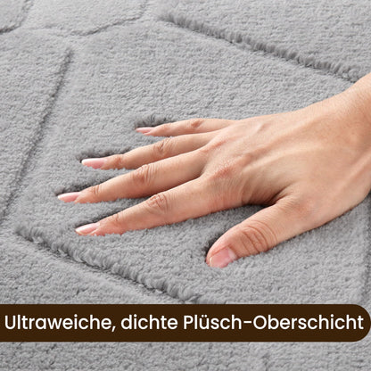 Sour Lemon Wohnzimmer Teppich Grau Waschbar Kurzflor - 160x230cm