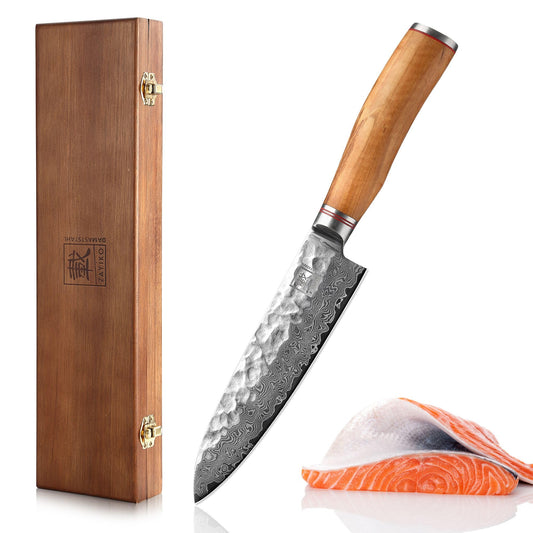zayiko Minami Premium Damast Santokumesser 17.5 cm