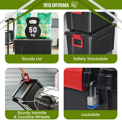 Iris Ohyama SIA-75 Aufbewahrungsbox - 3er-Set Schwarz 75l