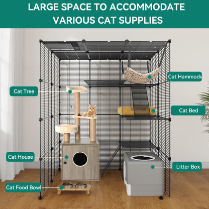 YITAHOME 4-stöckiger Katzenkäfig Catio 104x72x140cm