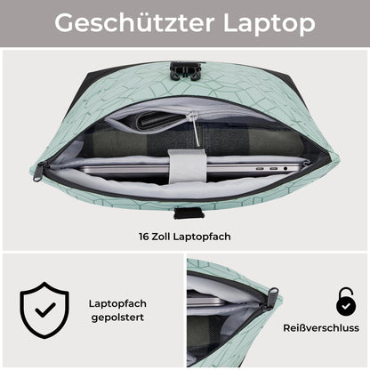LARKSON Tammo Bike Gepäckträgertasche & Rucksack 2 in 1 Mint