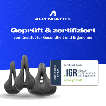 Alpensattel Ergonomischer Fahrradsattel Race+ mit 3D Memory Foam