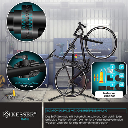 KESSER® Profi Fahrradmontageständer Alu E-Bike - Schwarz