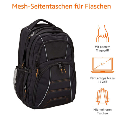 Amazon Basics Laptop-Rucksack für 17-Zoll Laptops - Schwarz