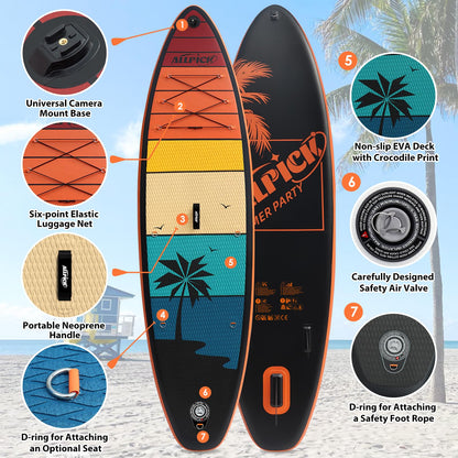 ALLPICK Premium SUP Board Set Aufblasbar - OrangeAbendröte