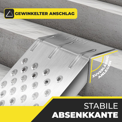 MASKO Auffahrrampe 2er Set aus verzinktem Stahl, 400 kg belastbar