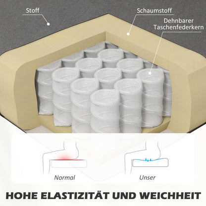 HOMCOM 2-Sitzer Stoffsofa, Polster-Loungesofa – Dunkelgrau