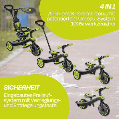 GLOBBER Explorer Trike 4in1 Multifunktions-Dreirad - Lime Grün