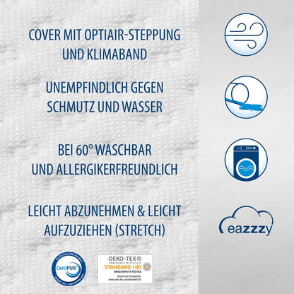 Genius Eazzzy Topper Classic orthopädisch - 180x200cm 7cm H2/H3