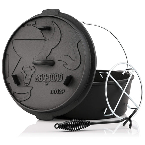 BBQ-Toro Dutch Oven Premium DO12P – Gusseisen Bräter 13.6L ohne Füsse