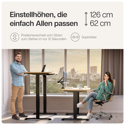 Desktronic Höhenverstellbares Schreibtisch Gestell – Elektrisch Dual-Motor