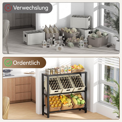 pickpiff Getränkekistenregal mit Ablage, Metallregal für 6 Kästen