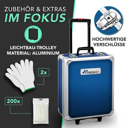 TRESKO Werkzeugkoffer 1400-teilig, Werkzeug-Trolley, blau