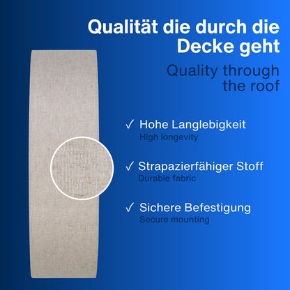 REV LED Deckenleuchte rund 40 cm mit Stoffschirm in Taupe, 2x E27