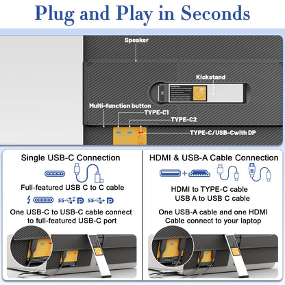 KEFEYA 14,1 Zoll Tragbarer Monitor - FHD Ultradünn