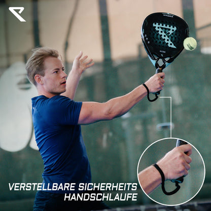 RYZE Hydra Padelschläger, 100 % Carbon, 365 g, mit Schutzhülle