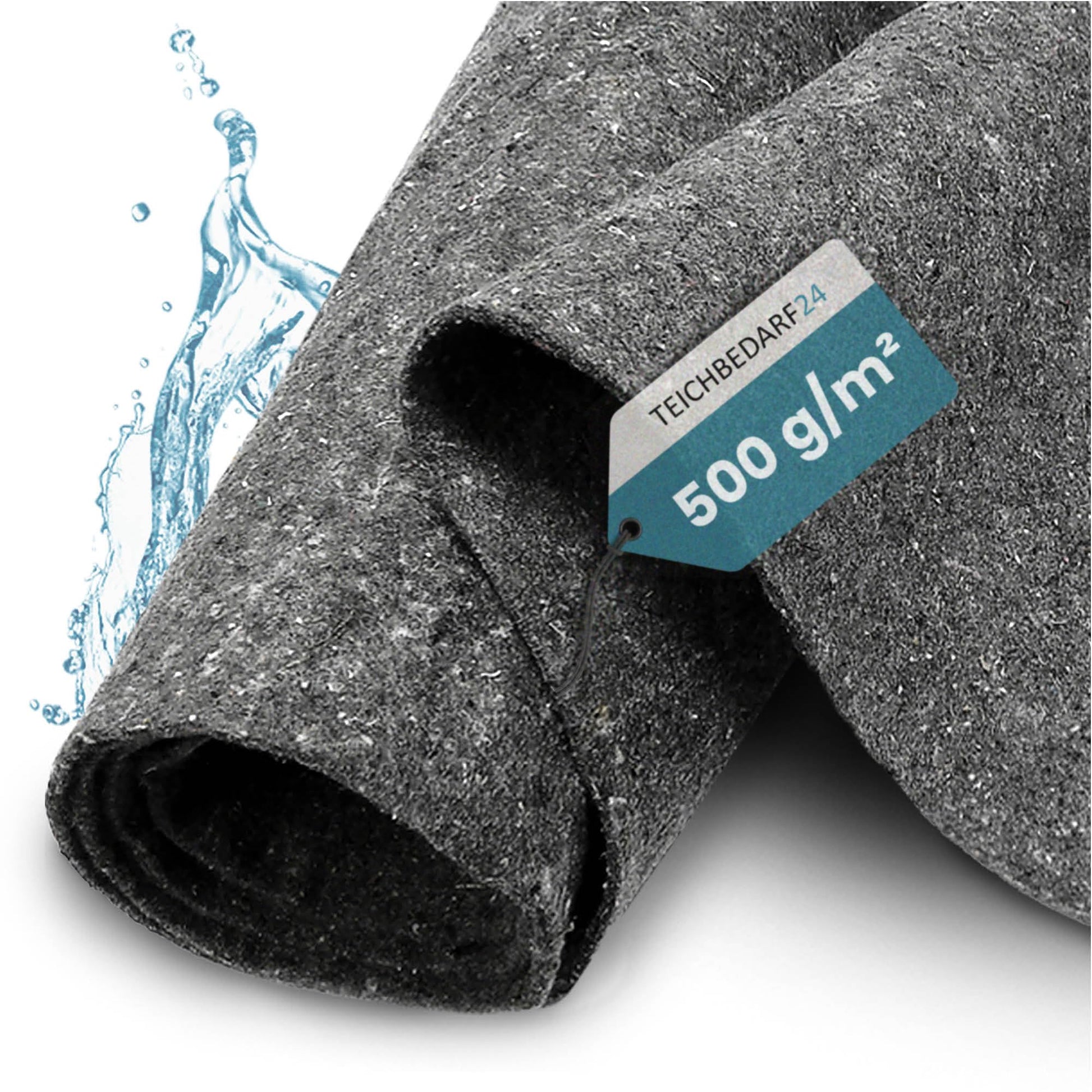 TeichVision Teichvlies 500 g/m², 15 x 2 m, Poolunterlage grau, Vliesrolle aus Polypropylen