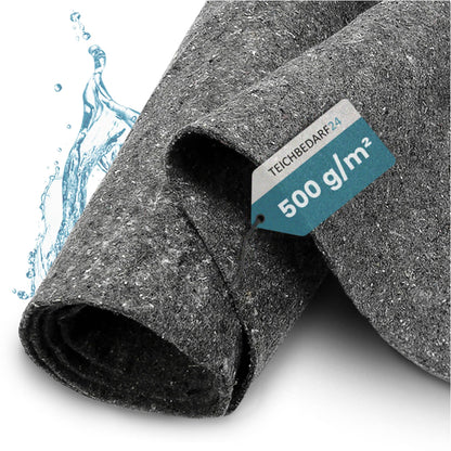 TeichVision Teichvlies 500 g/m², 15 x 2 m, Poolunterlage grau, Vliesrolle aus Polypropylen
