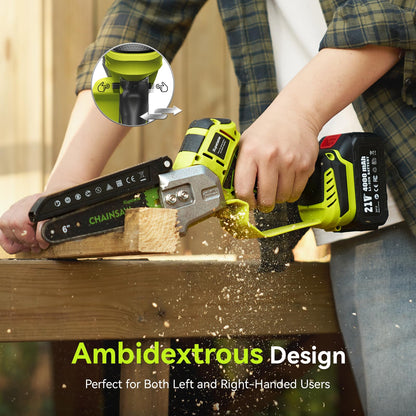 Supstable Mini Kettensäge 6 Zoll Akku – Automatischer Öler