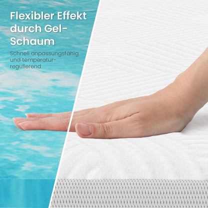 ELONEO Gel Topper 80x200 cm Matratzentopper mit 8 cm Gel-Memory-Schaum