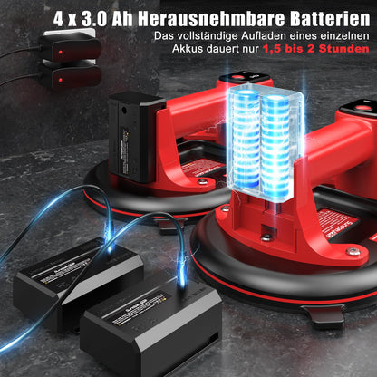 SundpeyPRO Akku Saugheber 2er-Set, elektrischer Glassauger, 300 kg