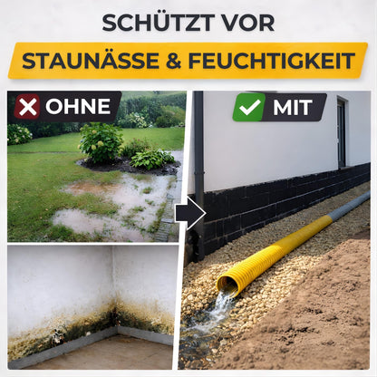 Doubleyou Drainagerohr DN100 10m mit Filtervlies, PVC-Sickerrohr