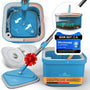 ALANBERG® Wischmopp Eimer Set 2-Kammer Bodenwischer – Blau. 2-Kammer-System zur Bodenreinigung: Nass- und Trockenwischen.