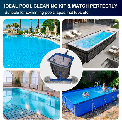 POOLAZA Pool Reinigungsset mit Kescher und 46 cm Poolbürste
