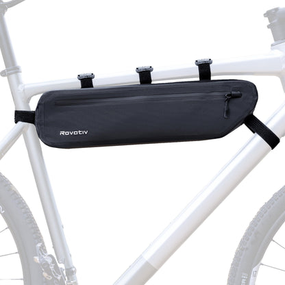 Rovativ Bikepacking-Rahmentasche RRT46, 46 cm, wasserdicht, 3,5 l, aus TPU-Gewebe mit Klettbändern
