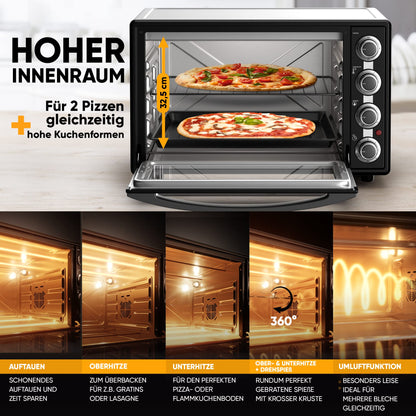 Stillstern CYCLONE PRO+ Minibackofen 60L mit Umluft Airfryer