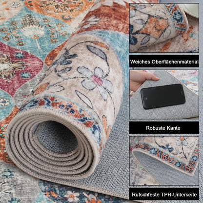 Xfrog Blumen Boho Stil Wohnzimmer Teppich - 120x160 cm Grösse