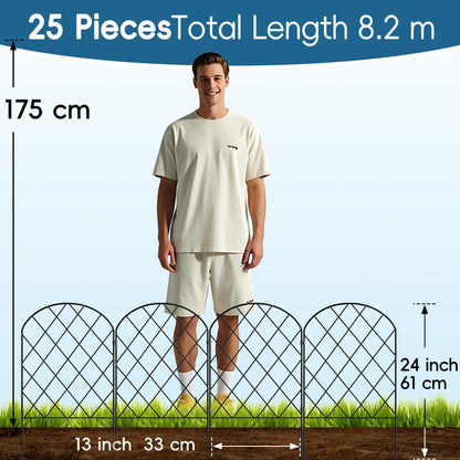 Thealyn Mobiler Gartenzaun Metall 61cm H - 25 Paneele