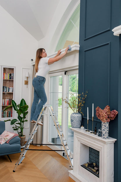 DRABEST Alu Trittleiter beidseitiger Klapptritt - 2x7 Stufen